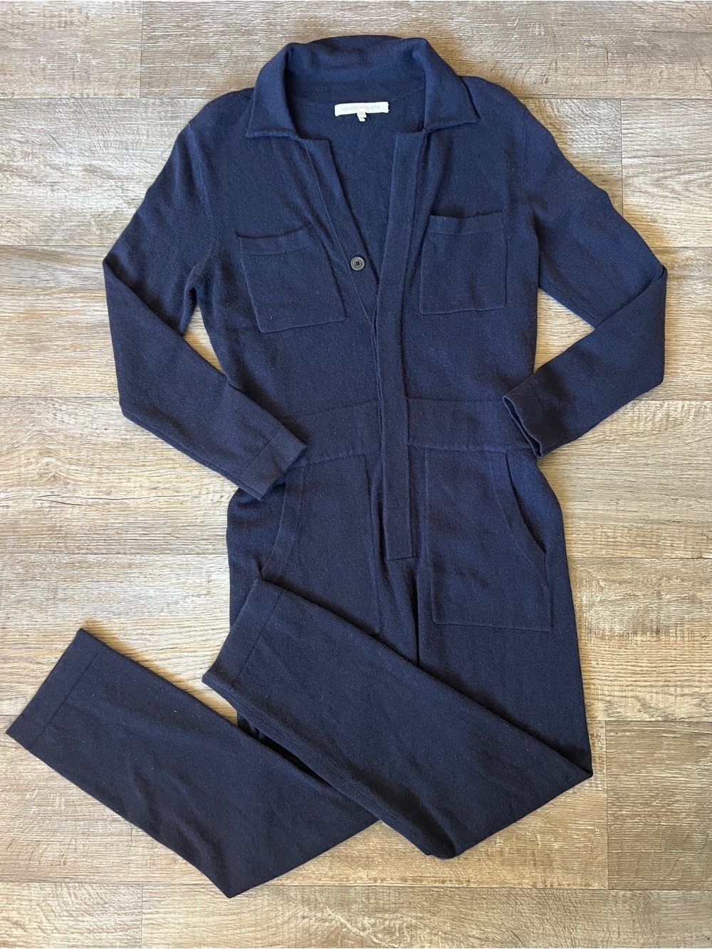 Naked Cashmere Jumpsuit in Navy Blue 100% Cashmere - Picture 3 of 7